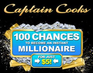 100 Jackpot Spilakassa Snúningar hjá Captain Cooks Casino